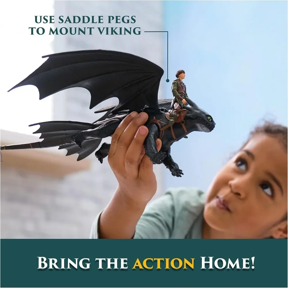 Dreamworks Dragons Toothless & Hiccup Action Figures Viking Rider Duo NIB